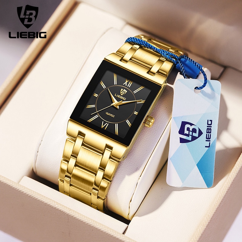 Luxury Watch News - LiEBIG Luxury Golden Quartz Wristwatches For