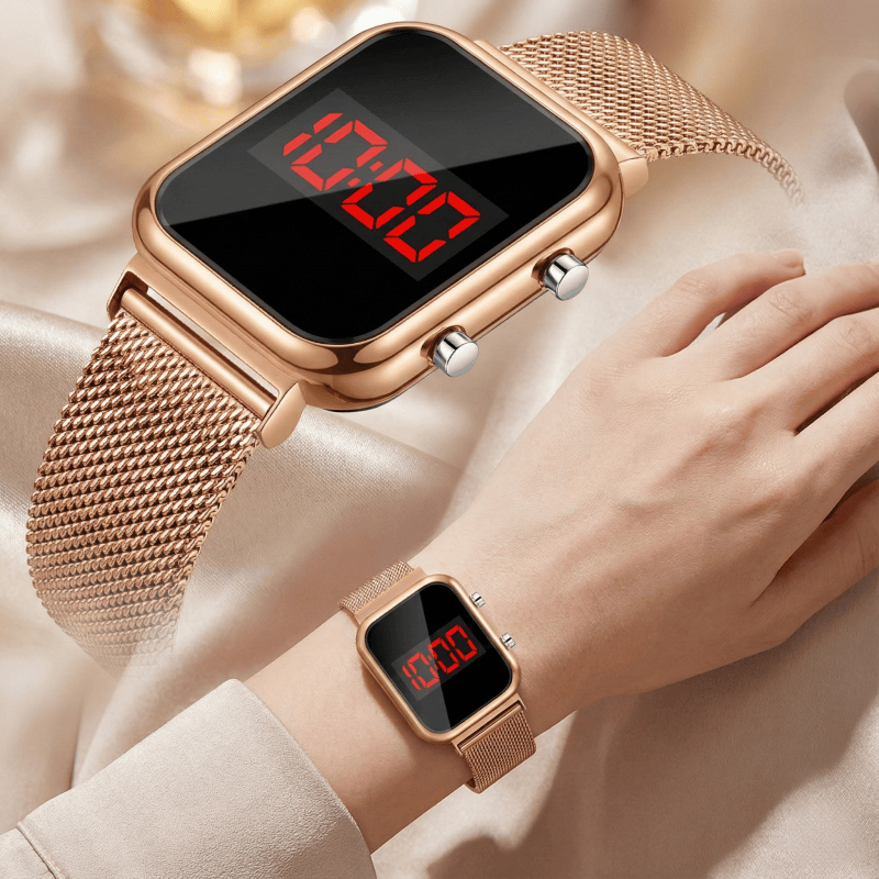 Luxury Watch News - Fashion Magnetic Buckle Rectangle LED Digital