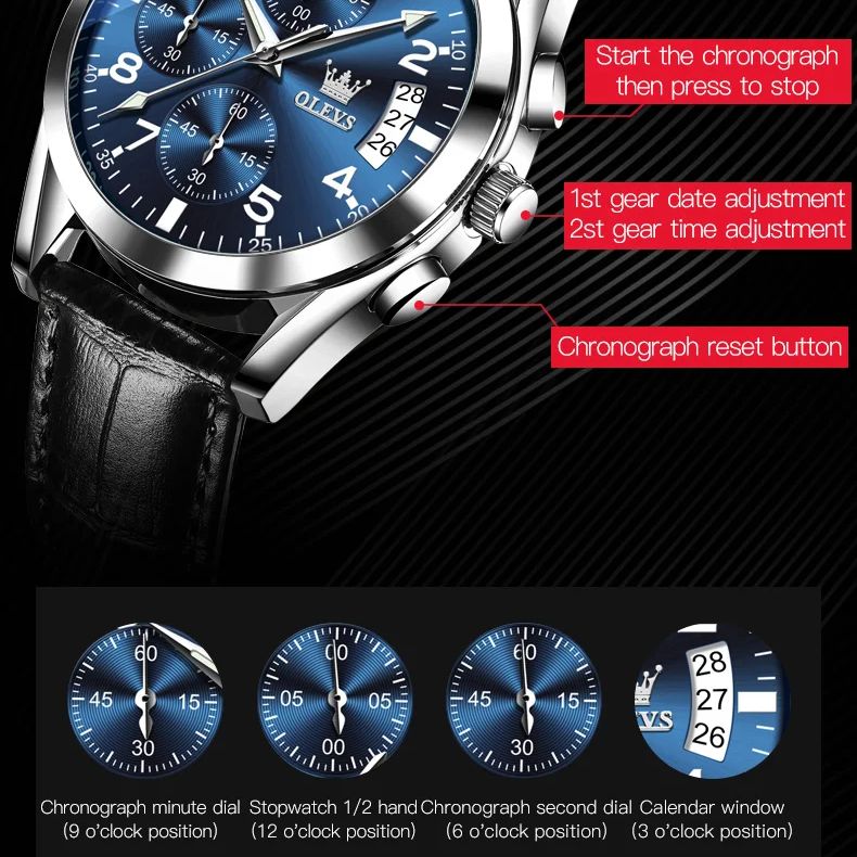 OLEVS 2878 Men Watch Brand Lux - Luxury Watch Zone recension och pris