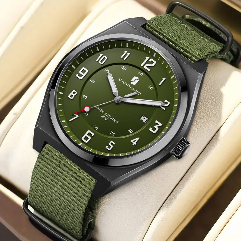 SAPPHERO Men's Sports Quartz W - Luxury Watch With Green Dial recension och pris