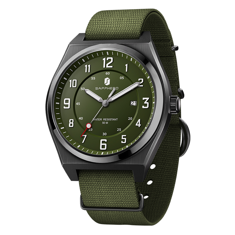 SAPPHERO Men's Sports Quartz W - Luxury Watch With Green Dial recension och pris