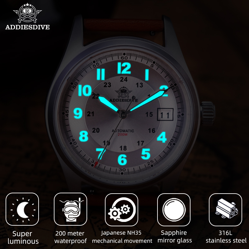 ADDIESDIVE 39mm AD2048 Men's W - Automatic Pilot Watch recension och pris